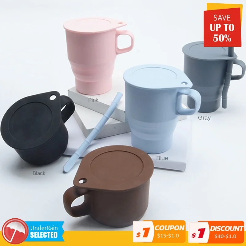 350ML Silicone Built-in Straw Folding Cup Collapsible Mug With Cover Coffee Travel Outdoors Portable Water Drinking Tea Cups
350ML Silicone Built-in Straw Folding Cup Collapsible Mug With Cover Coffee Travel Outdoors Portable Water Drinking Tea Cups