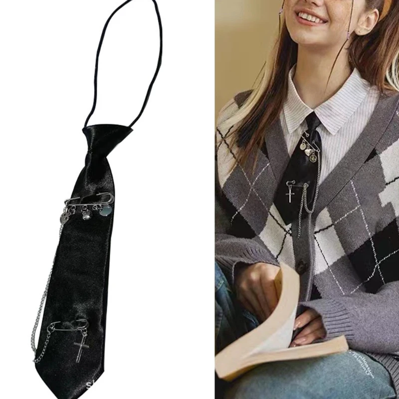 Shirt Tie Female Cool Harajuku Style Narrow Tie Metal Chain Student Preppy Tie Jumping Cool Small Necktie Tie
Shirt Tie Female Cool Harajuku Style Narrow Tie Metal Chain Student Preppy Tie Jumping Cool Small Necktie Tie