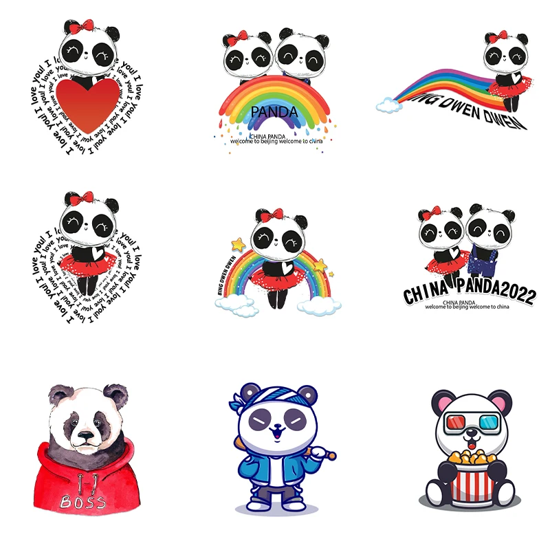 Cartoon Anime Panda Iron on Patches Heat Transfer Designs Clothing Thermoadhesive Patches Diy Cute Animals Textile Sticker
Cartoon Anime Panda Iron on Patches Heat Transfer Designs Clothing Thermoadhesive Patches Diy Cute Animals Textile Sticker