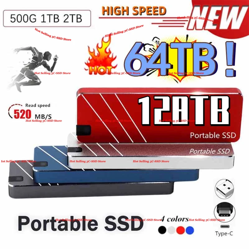 100% Original Portable SSD High Speed 500GB 4TB 8TB 16TB 64TB External Solid State Drive USB3.1 Type-C Hard Disk for Laptops
100% Original Portable SSD High Speed 500GB 4TB 8TB 16TB 64TB External Solid State Drive USB3.1 Type-C Hard Disk for Laptops