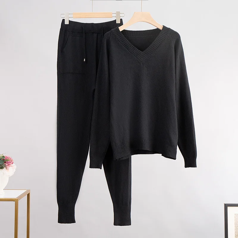 Winter Sweatshirts Pullover Top Split Trousers Two Piece Sets Womens Outfits Temperament Commuter Wide-leg Pants Sweater Suit
Winter Sweatshirts Pullover Top Split Trousers Two Piece Sets Womens Outfits Temperament Commuter Wide-leg Pants Sweater Suit