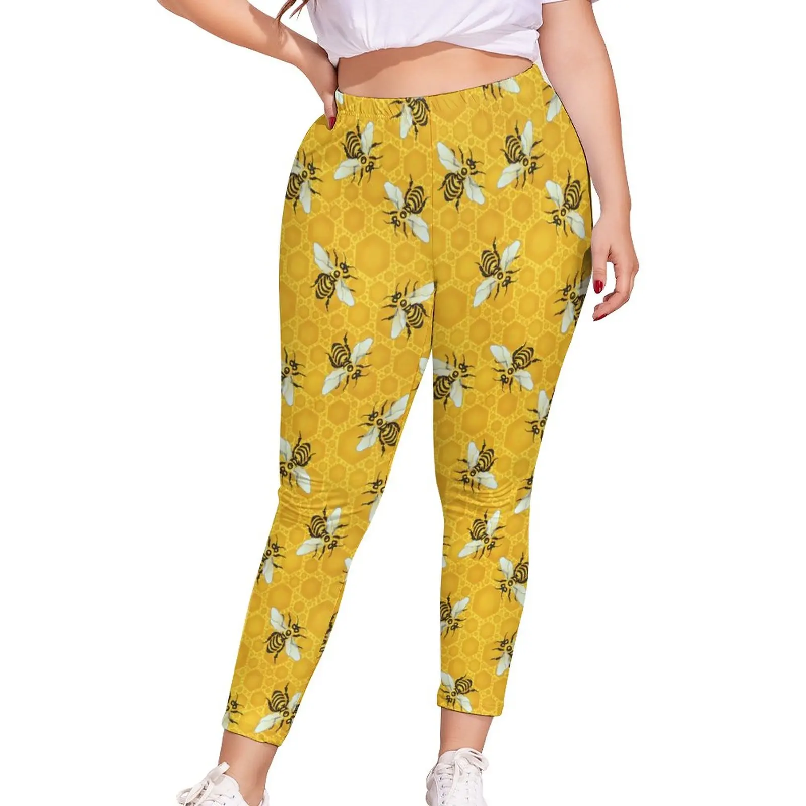 Bees Honeybees Leggings Oversized Honeycomb Cute Beehive Leggins Womens Athletic Soft Running Pants 
Bees Honeybees Leggings Oversized Honeycomb Cute Beehive Leggins Womens Athletic Soft Running Pants
