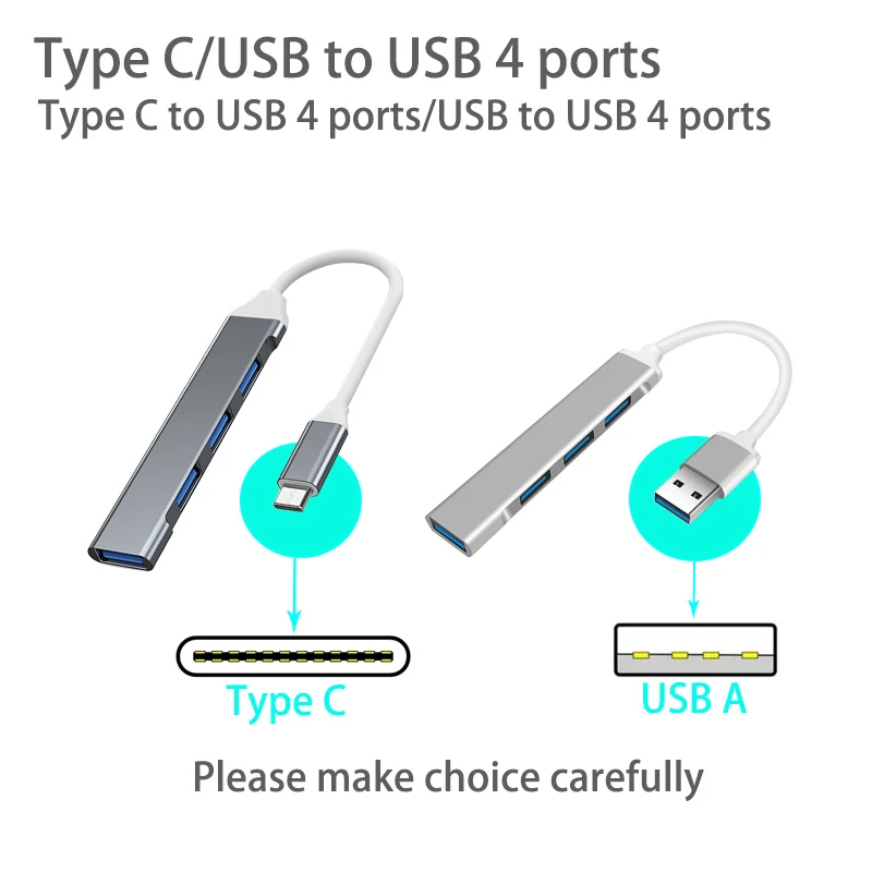 USB 3.0/Type C to 4 USB Ports Multi-ports Hub OTG Adapters Docking Station Splitter for TypeC Smartphone Huawei Laptop MacBook
USB 3.0/Type C to 4 USB Ports Multi-ports Hub OTG Adapters Docking Station Splitter for TypeC Smartphone Huawei Laptop MacBook