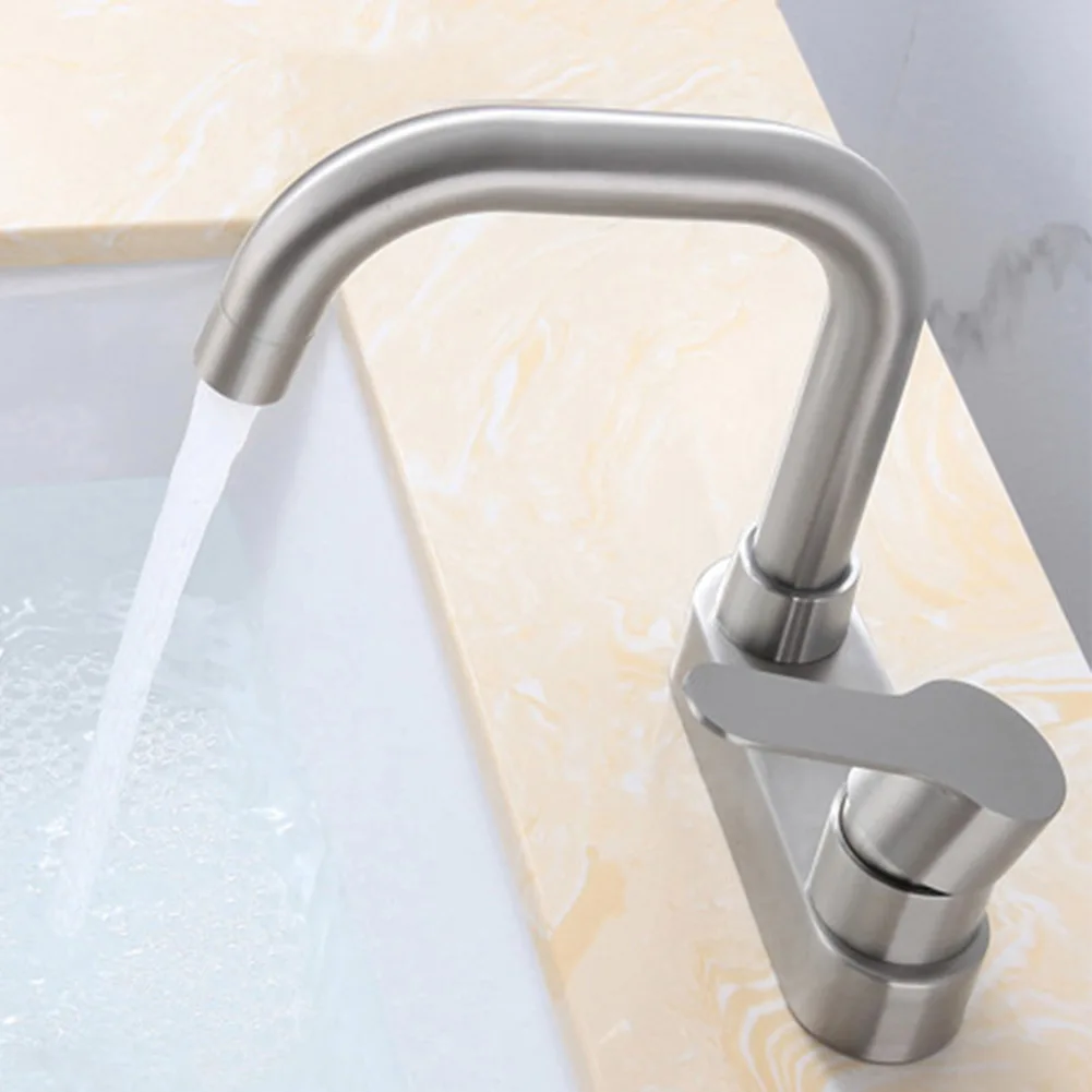 Basin Faucet 304 Stainless Steel Sink Mixer Tap Hot Cold Water 2 Holes Deck Mounted Single Handle Faucet Bathroom Supplies
Basin Faucet 304 Stainless Steel Sink Mixer Tap Hot Cold Water 2 Holes Deck Mounted Single Handle Faucet Bathroom Supplies