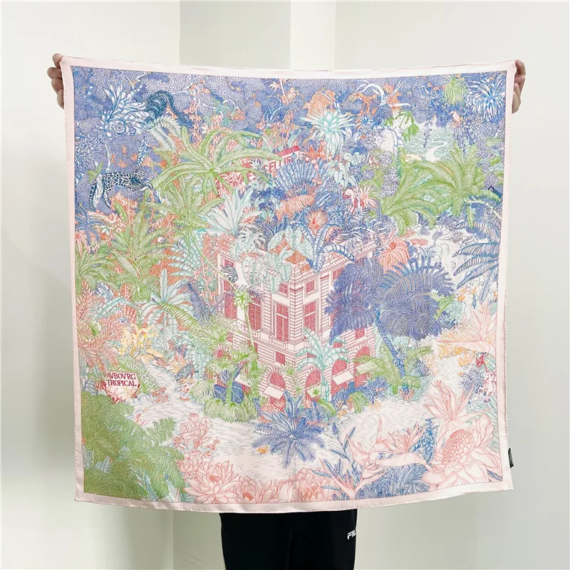 New Scarf 18m/m Twill Silk Brand Double Side Printing Hand Rolled Edges Female Shawl Wrap High Quality 35'*35" 
New Scarf 18m/m Twill Silk Brand Double Side Printing Hand Rolled Edges Female Shawl Wrap High Quality 35'*35"