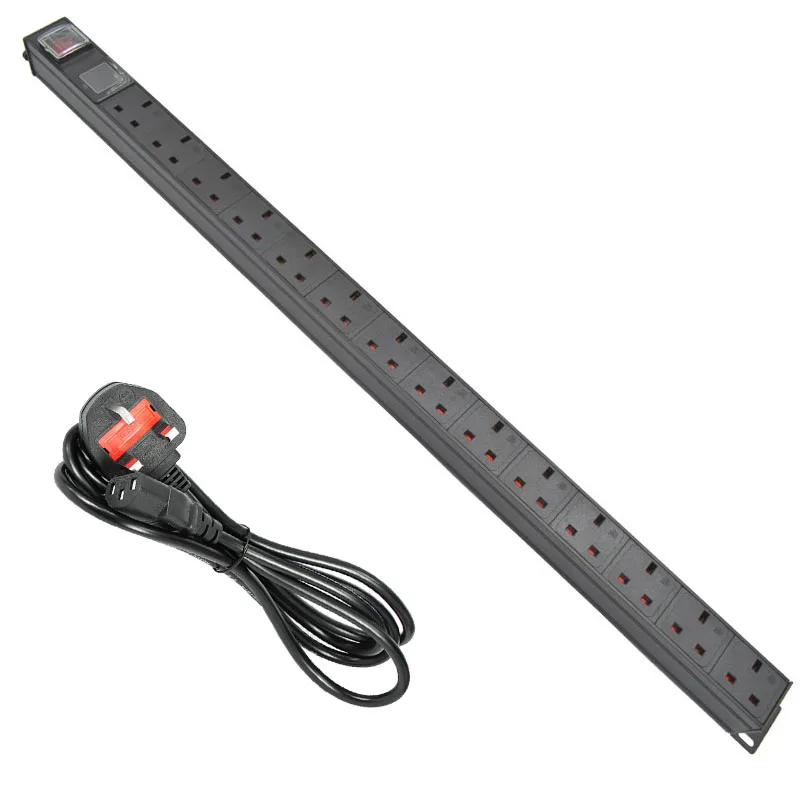 PDU Power Strip Network Cabinet Rack UK 3 PIN Adapter output 14 Way socket and 13A 3500W Aluminum alloy shell
PDU Power Strip Network Cabinet Rack UK 3 PIN Adapter output 14 Way socket and 13A 3500W Aluminum alloy shell