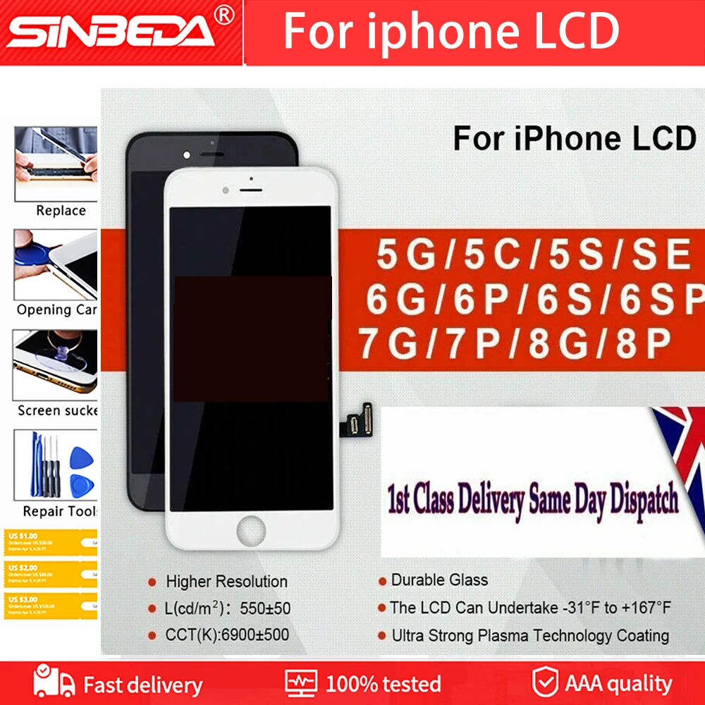High Quality LCD For iPhone 5G 5S 6G 6S LCD Display With 3D Touch Digitizer Assembly Replace For iPhone 6G 6P 6S 6SP Display
High Quality LCD For iPhone 5G 5S 6G 6S LCD Display With 3D Touch Digitizer Assembly Replace For iPhone 6G 6P 6S 6SP Display
