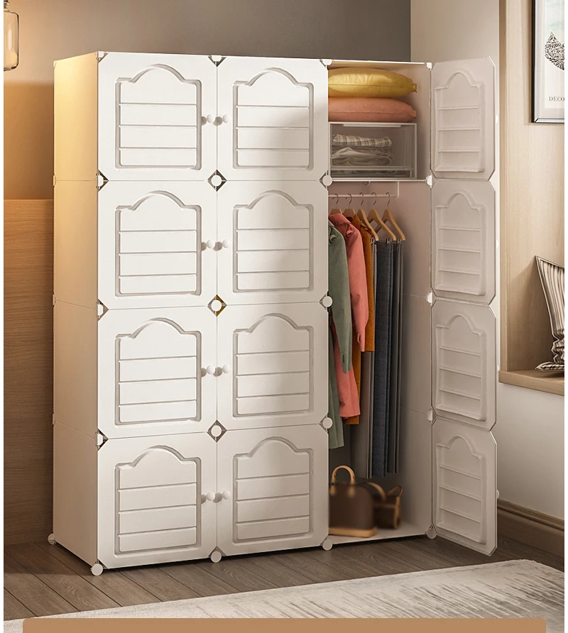 European White Children Wardrobe PP Plastic Bedroom Clothes Storage Closet Cabinet Metal Frame Hanging Kids Room Furniture B656
European White Children Wardrobe PP Plastic Bedroom Clothes Storage Closet Cabinet Metal Frame Hanging Kids Room Furniture B656