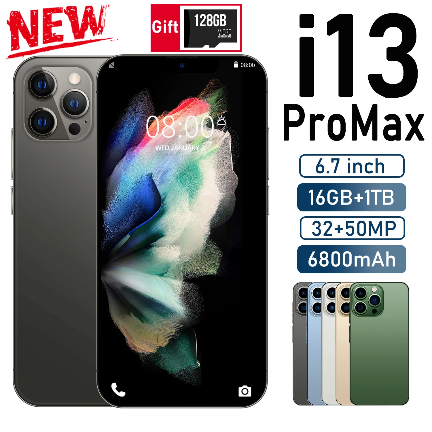 phone i13 Pro Max Smartphone 6.7 Inch Full Screen 16GB+1TB 5G Celular 10 Core Mobilephone Global Version Celulares Cellphone
phone i13 Pro Max Smartphone 6.7 Inch Full Screen 16GB+1TB 5G Celular 10 Core Mobilephone Global Version Celulares Cellphone