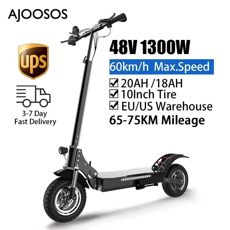 

Внедорожный электрический скутер, 60 км/ч, 1300 Вт, 48 В, задний мотор, Электрический скутер для взрослых, 25 кг, складной электрический скутер
