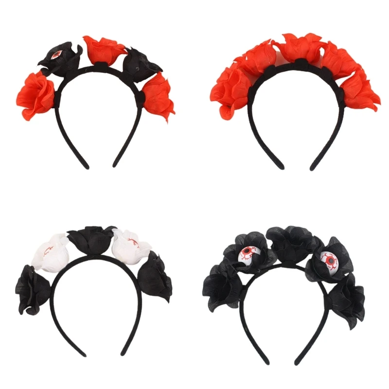 

Scary Blood Eyeball Flower Shape Headband Goth Hairband Carnival Hair Decors