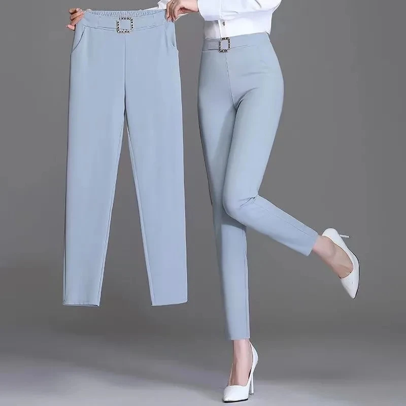 2023 Spring Autumn Ice Silk Harem Pants New Women'S High Waist Nine-Point Slim Drape Casual Trousers Women Oversize Loose Pants
2023 Spring Autumn Ice Silk Harem Pants New Women'S High Waist Nine-Point Slim Drape Casual Trousers Women Oversize Loose Pants