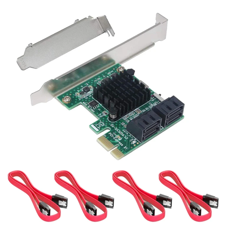 SATA 3.0 Card With 4 SATA Cables,Pcie SATA Controller Expression Card With Low Profile Bracket,ASM1061+ASM1093 Chip
SATA 3.0 Card With 4 SATA Cables,Pcie SATA Controller Expression Card With Low Profile Bracket,ASM1061+ASM1093 Chip