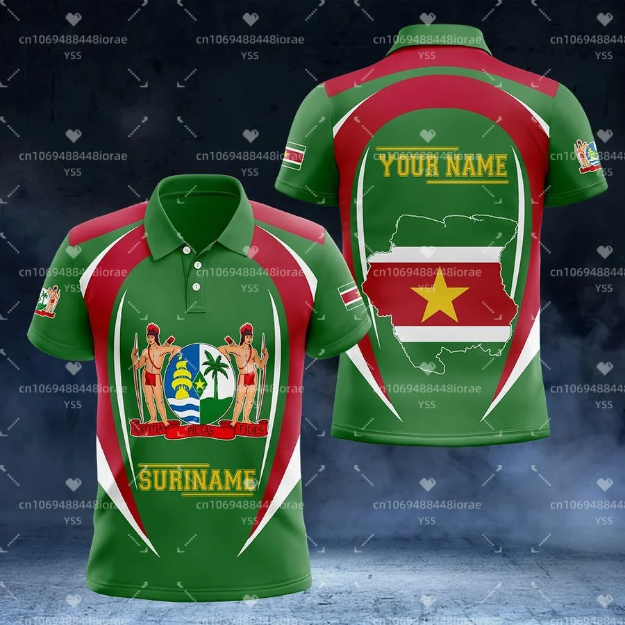 2023 New Men's Polo Shirt Suriname Flag 3DPrint Polo Shirt Summer Casual Fun Polo Shirt Custom Name T-shirt Short Sleeve
2023 New Men's Polo Shirt Suriname Flag 3DPrint Polo Shirt Summer Casual Fun Polo Shirt Custom Name T-shirt Short Sleeve