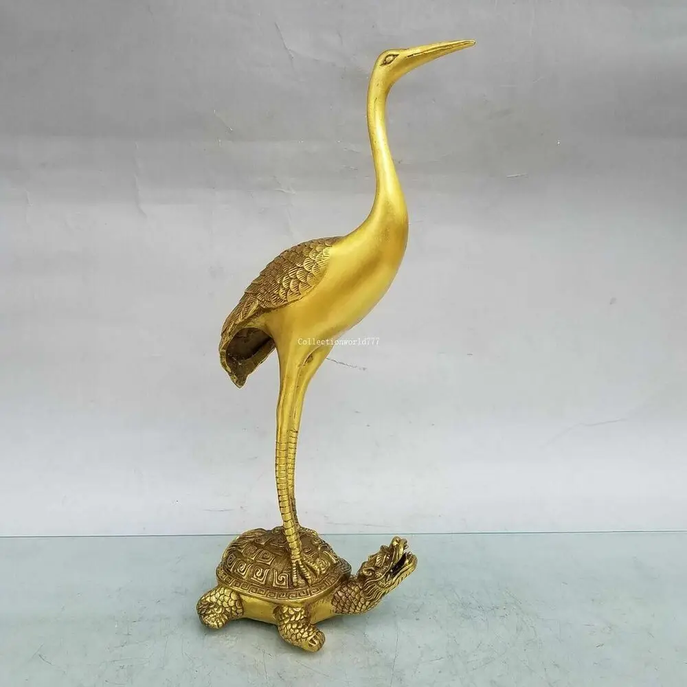 11'' Brass Copper China Feng Shui Fortune Longevity Animal Dragon Turtle Crane 
11'' Brass Copper China Feng Shui Fortune Longevity Animal Dragon Turtle Crane