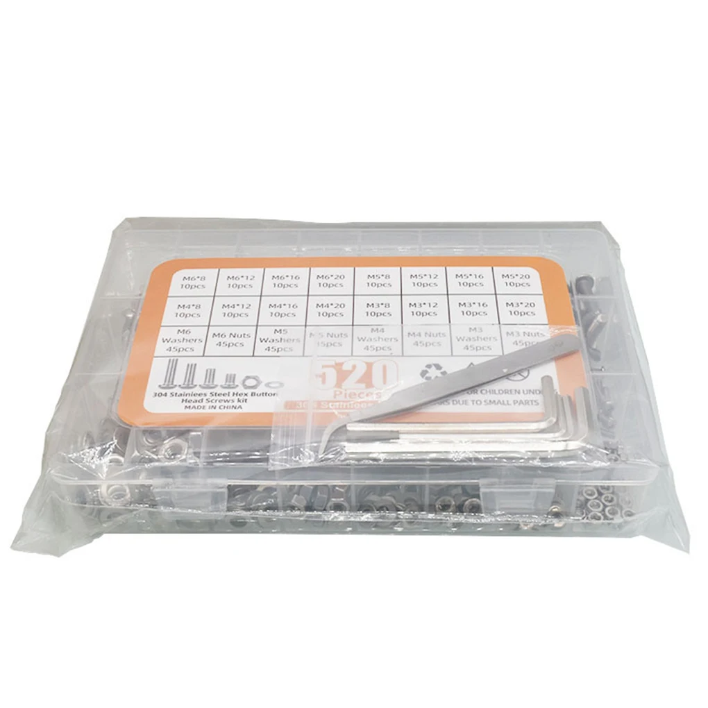 520 Pieces Box Round Hexagon Screw Universal Modification Screws Fastener Stud Maintenance Metalworking Accessory
520 Pieces Box Round Hexagon Screw Universal Modification Screws Fastener Stud Maintenance Metalworking Accessory