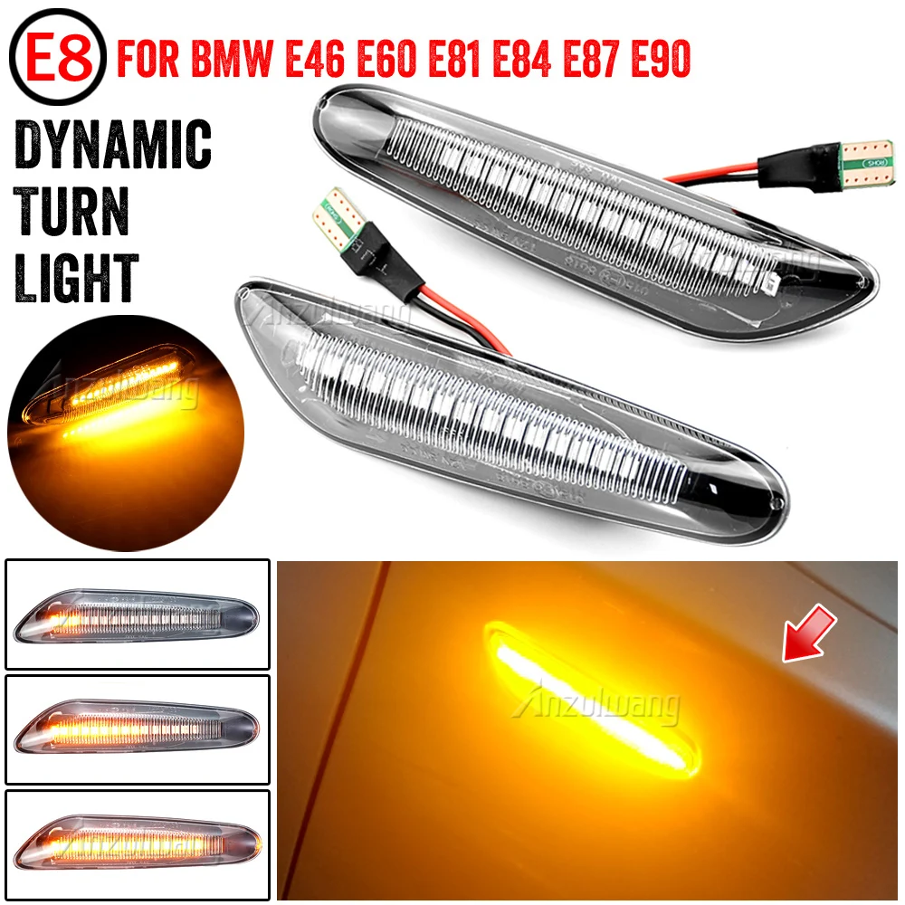 

A Pair Dynamic Flowing LED Turn Signal Side Marker Light Blinker For BMW E46 E60 E61 E90 E91 E81 E87 E82 E88 E83 E84 E92 E93 X3