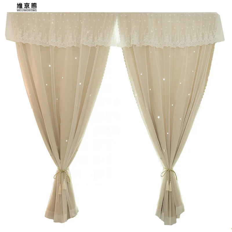 

20777-SB-Double Layer Full Blackout Curtains Solid Color Insulated Complete Blackout Draperies With