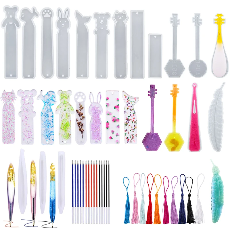 DIY Rectangular Animal Classical Instruments Bookmark Mold Crystal Epoxy UV Resin Official Pens Silicone Mold Kit For Handcraft
DIY Rectangular Animal Classical Instruments Bookmark Mold Crystal Epoxy UV Resin Official Pens Silicone Mold Kit For Handcraft