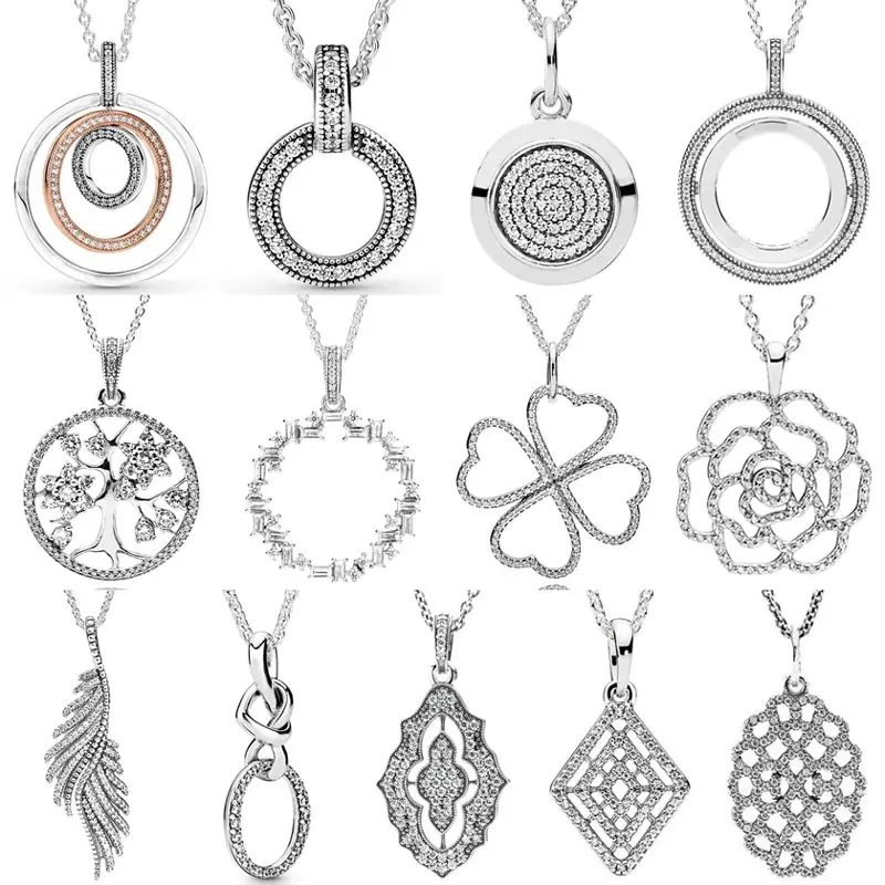New 925 Sterling Silver Sparkling Classic Lace Three Circles Family Tree Spinning Hearts Necklace For Popular Bead Charm Jewelry
New 925 Sterling Silver Sparkling Classic Lace Three Circles Family Tree Spinning Hearts Necklace For Popular Bead Charm Jewelry