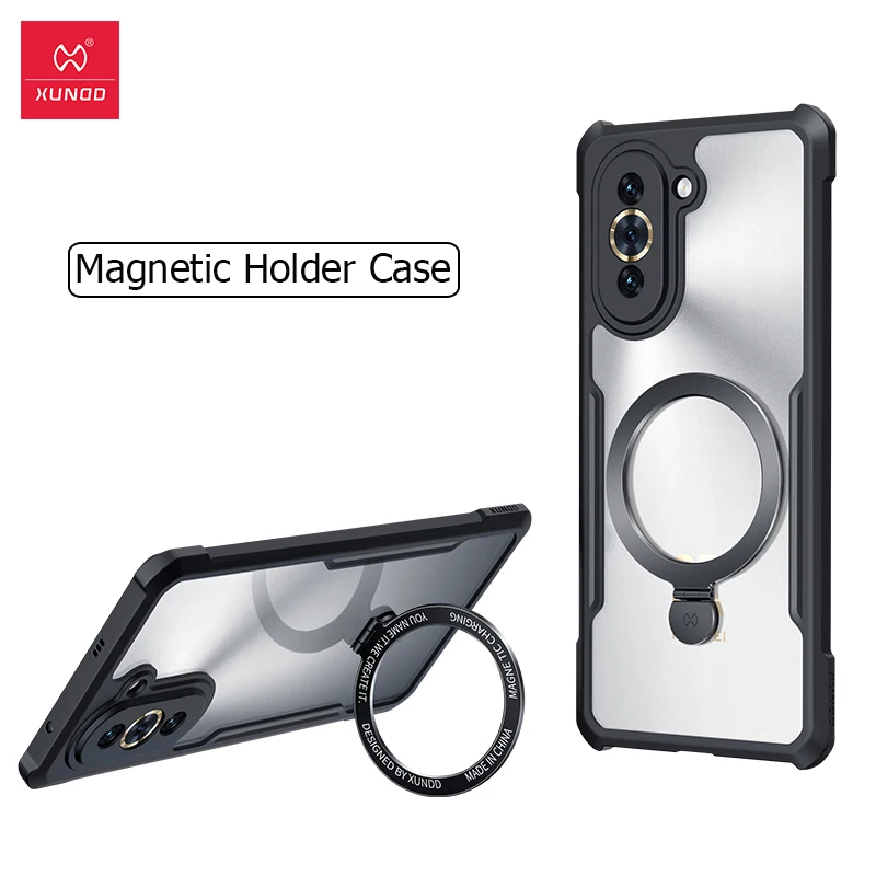 

Xundd Case For Huawei Nova 10 10 Pro Magnetic Holder Case Airbag Shockproof Shell Lens Protection Wireless Charging Phone Cover