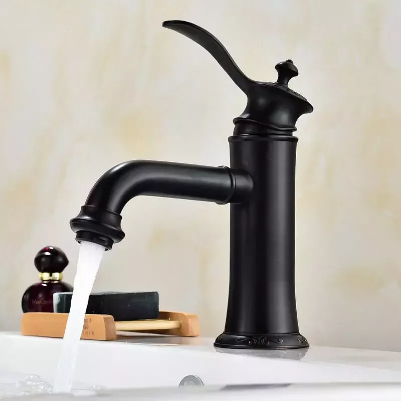 Black Tall Basin Brass Sink Faucet Bathroom Mixer Tap Single Handle Hot Cold Water Deck Mounted Vanity Sink Faucet
Black Tall Basin Brass Sink Faucet Bathroom Mixer Tap Single Handle Hot Cold Water Deck Mounted Vanity Sink Faucet
