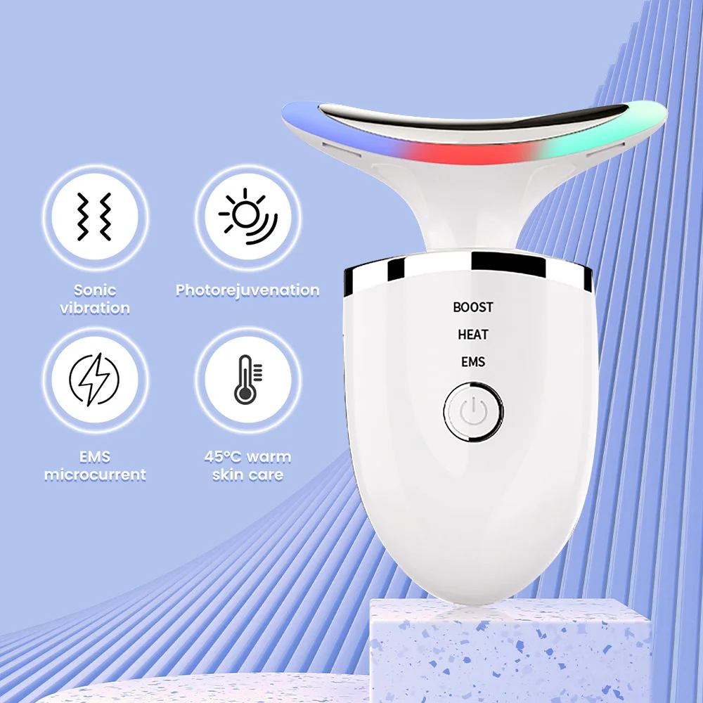 

Electric Neck Beauty Massager EMS LED Photon Therapy Face Lifting Firming Skin Reduce Double Chin Anti Wrinkle Beauty Device