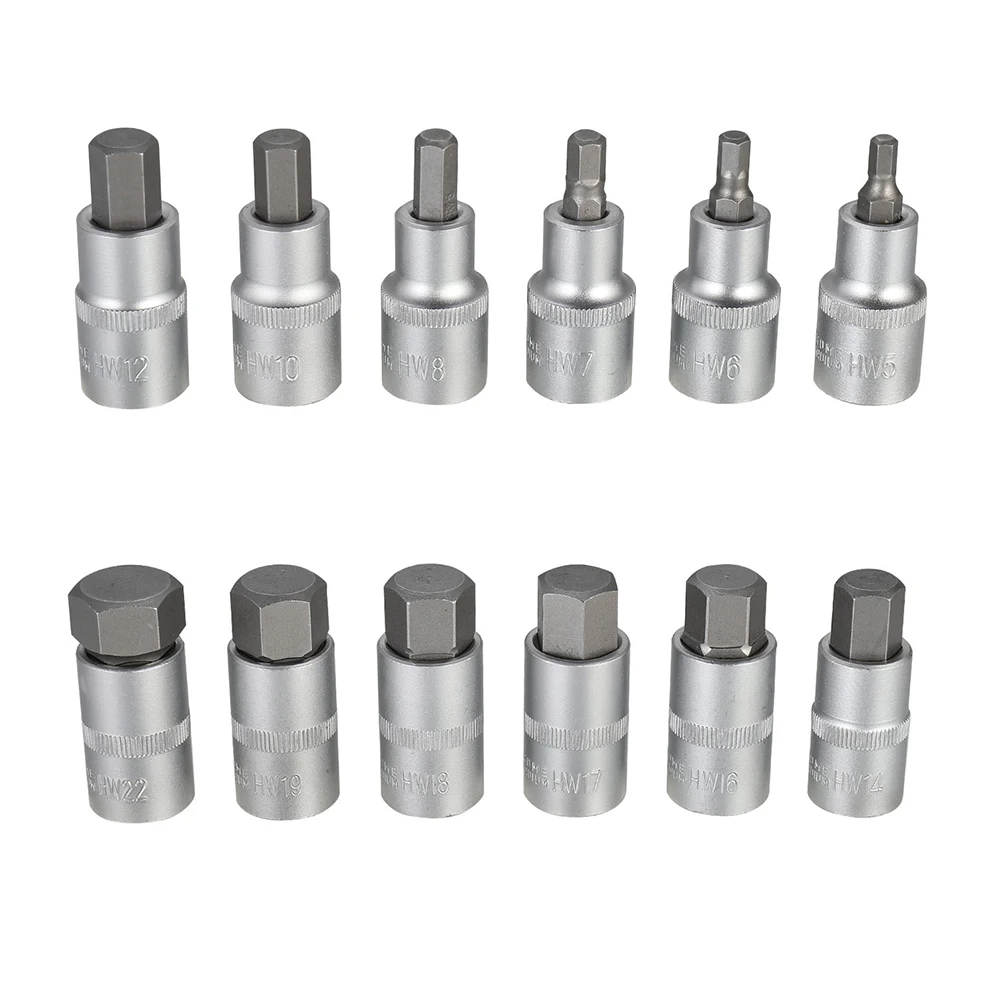 12Pcs 1/2 Inch Socket Wrench Drive Impact Hex Bit Socket Set H5-H22 Hexagon Wrench Sockets Set Hex Key Sockets Set Tool
12Pcs 1/2 Inch Socket Wrench Drive Impact Hex Bit Socket Set H5-H22 Hexagon Wrench Sockets Set Hex Key Sockets Set Tool