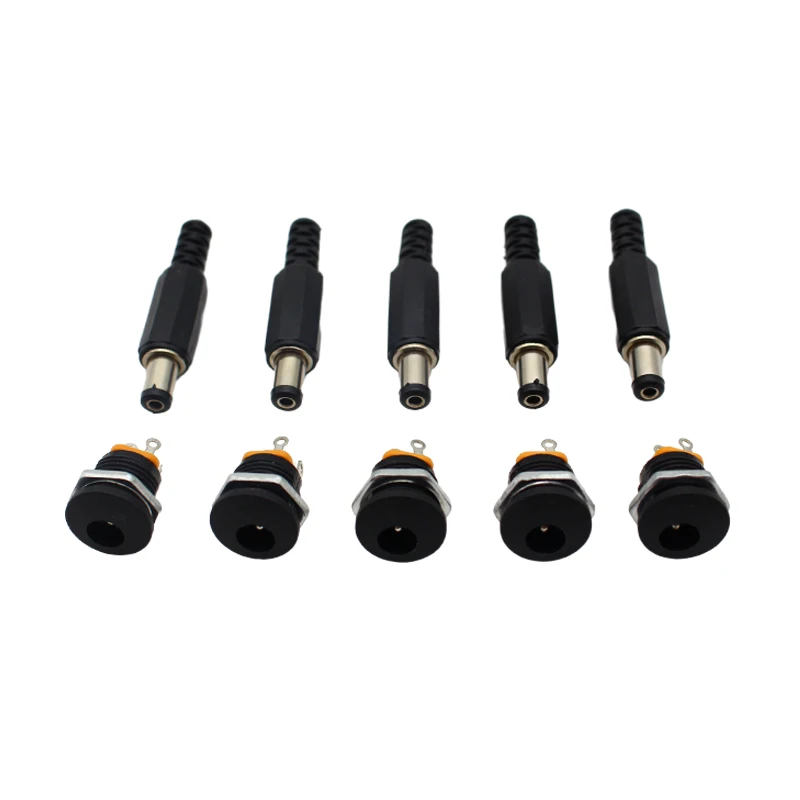 10PCS (5Pairs) DC12V 5.5 x 2.1mm Plastic Male Plugs DC022 DC Power Socket Female Jack Screw Nut Panel Mount Connector
10PCS (5Pairs) DC12V 5.5 x 2.1mm Plastic Male Plugs DC022 DC Power Socket Female Jack Screw Nut Panel Mount Connector