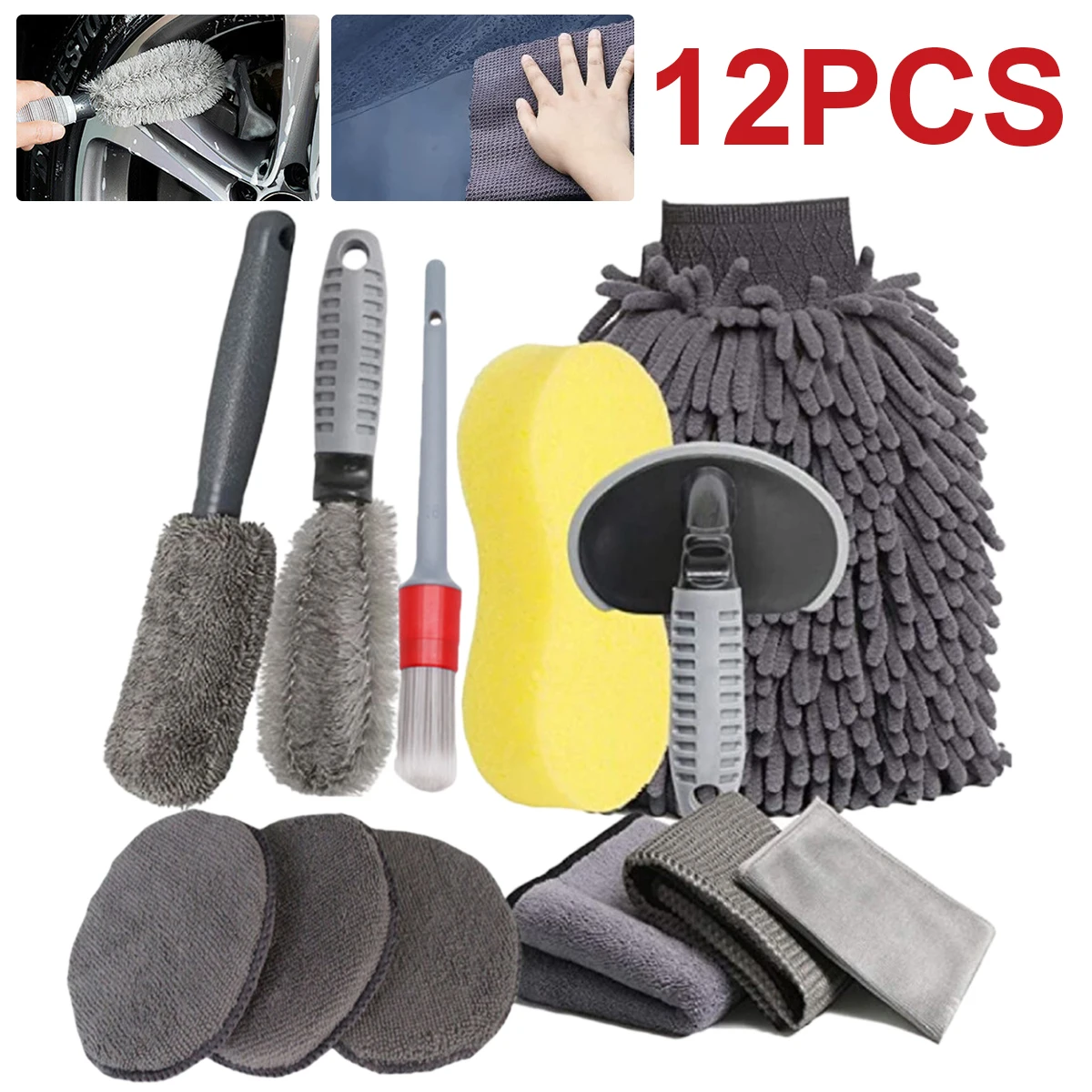 new 12Pcs Car Wash Tool Cleaning Kit Auto Care Car Wash Cleaning Tools Kit for Cleaning Wheels Interior Exterior Seat Microfiber
new 12Pcs Car Wash Tool Cleaning Kit Auto Care Car Wash Cleaning Tools Kit for Cleaning Wheels Interior Exterior Seat Microfiber