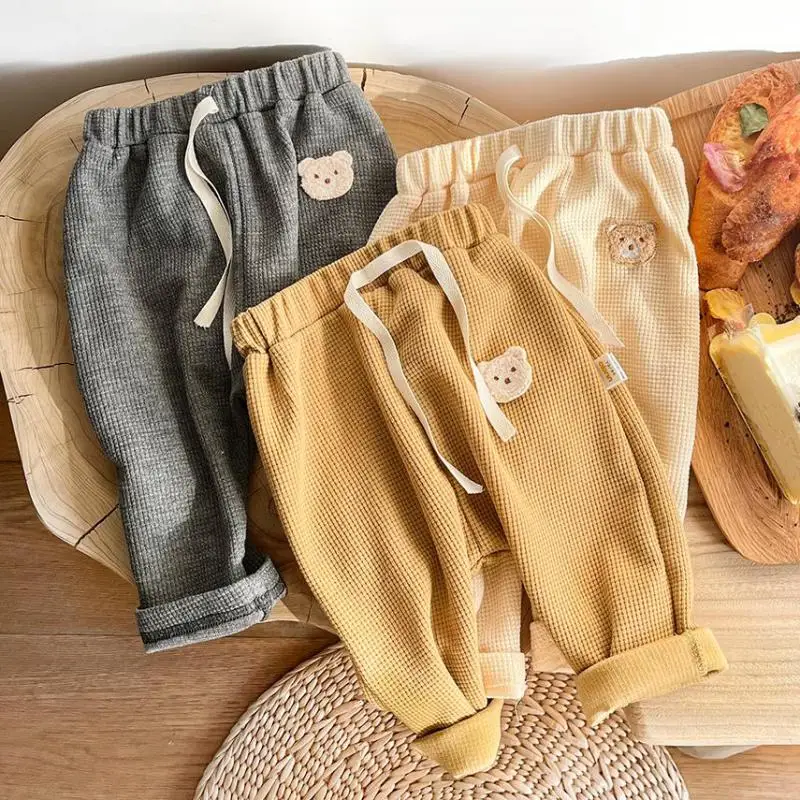 2022 Spring New Baby Waffle Casual Pants Cute Cartoon Bear Toddler Pants Baby Boy Trousers Loose Girls Pants Children Clothes
2022 Spring New Baby Waffle Casual Pants Cute Cartoon Bear Toddler Pants Baby Boy Trousers Loose Girls Pants Children Clothes