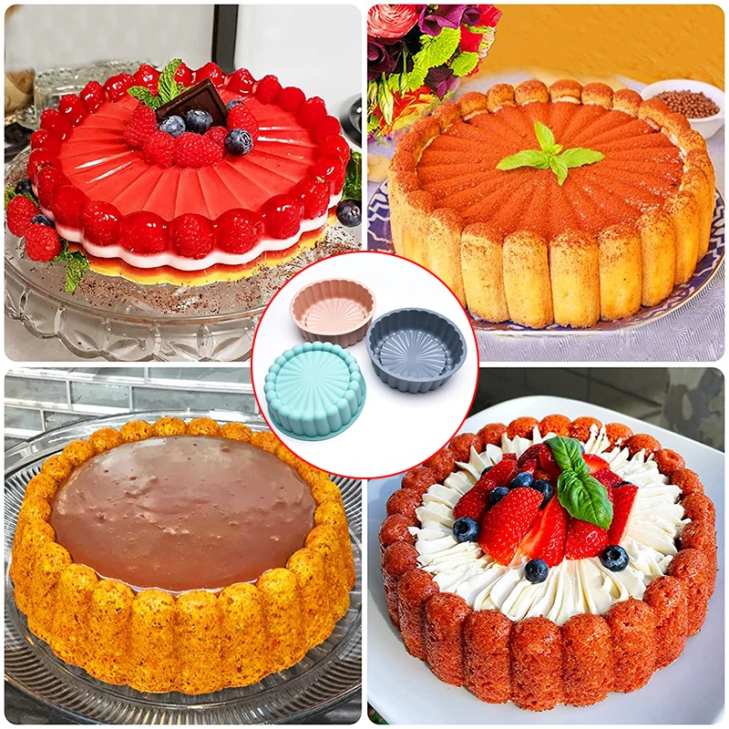 Silicone Round Pan Charlotte Cakes Baking Pan Sponge Flan Mold Strawberry Shortcake Baking Pan Kitchen Silicone Moulds 
Silicone Round Pan Charlotte Cakes Baking Pan Sponge Flan Mold Strawberry Shortcake Baking Pan Kitchen Silicone Moulds