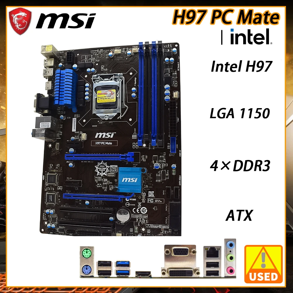 Материнская плата MSI H97 PC Mate Otherboard 1150 H97 для Xeon E3-1270 V3 процессор 4xDDR3 32 Гб USB 3,0 Intel H97 HDMI PCIe 2,0 ATX
Материнская плата MSI H97 PC Mate Otherboard 1150 H97 для Xeon E3-1270 V3 процессор 4xDDR3 32 Гб USB 3,0 Intel H97 HDMI PCIe 2,0 ATX
