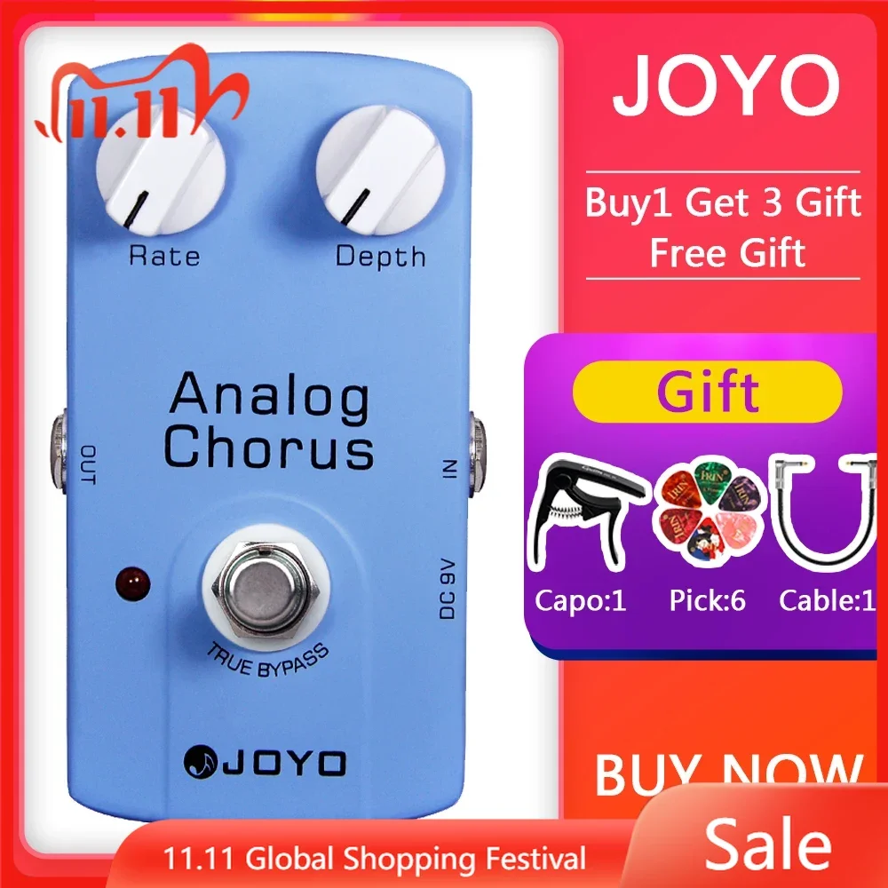 

JOYO JF-37 аналоговая педаль для хора, Классическая схема для электрической гитары BBD-запчасти и аксессуары для гитары с хором тоном и эффектами хора
