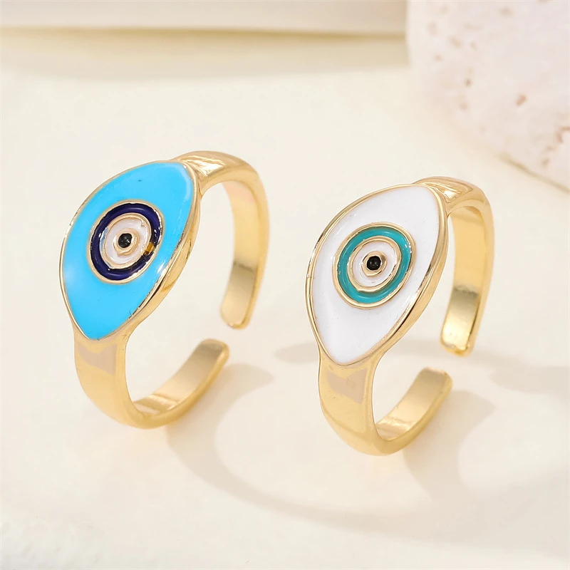 YU GAIRU Gold Plated Turkish Eye Adjustable Blue Ring Retro Colored Evil Eye Rings Open Enamel Jewelry For Women
YU GAIRU Gold Plated Turkish Eye Adjustable Blue Ring Retro Colored Evil Eye Rings Open Enamel Jewelry For Women