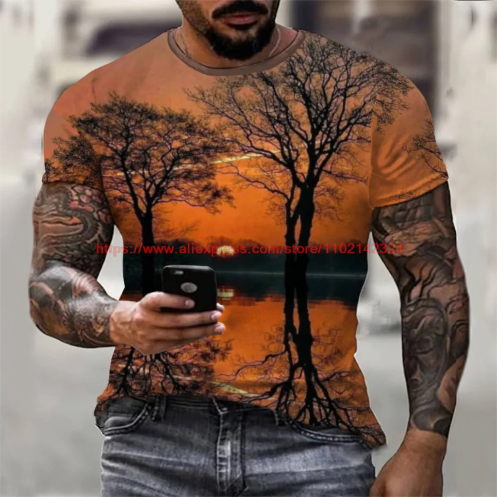New Summer Men's T-Shirt Hawaiian Short Sleeve Top Nature Landscape Print Fashion Casual Everyday Wear O Neck
New Summer Men's T-Shirt Hawaiian Short Sleeve Top Nature Landscape Print Fashion Casual Everyday Wear O Neck