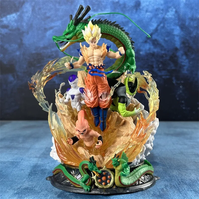 Семь Драконий жемчуг Saiya Goku Saruvli Sabou сцена Статуя Модель Аниме настольный дисплей