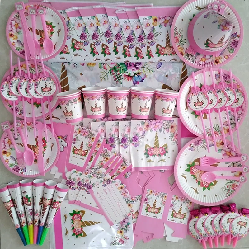 Unicorn Party Supplies Tableware Set Paper Cup Plate Cake Topper Kids Happy Birthday Party Baby Shower Girl Decorations
Unicorn Party Supplies Tableware Set Paper Cup Plate Cake Topper Kids Happy Birthday Party Baby Shower Girl Decorations