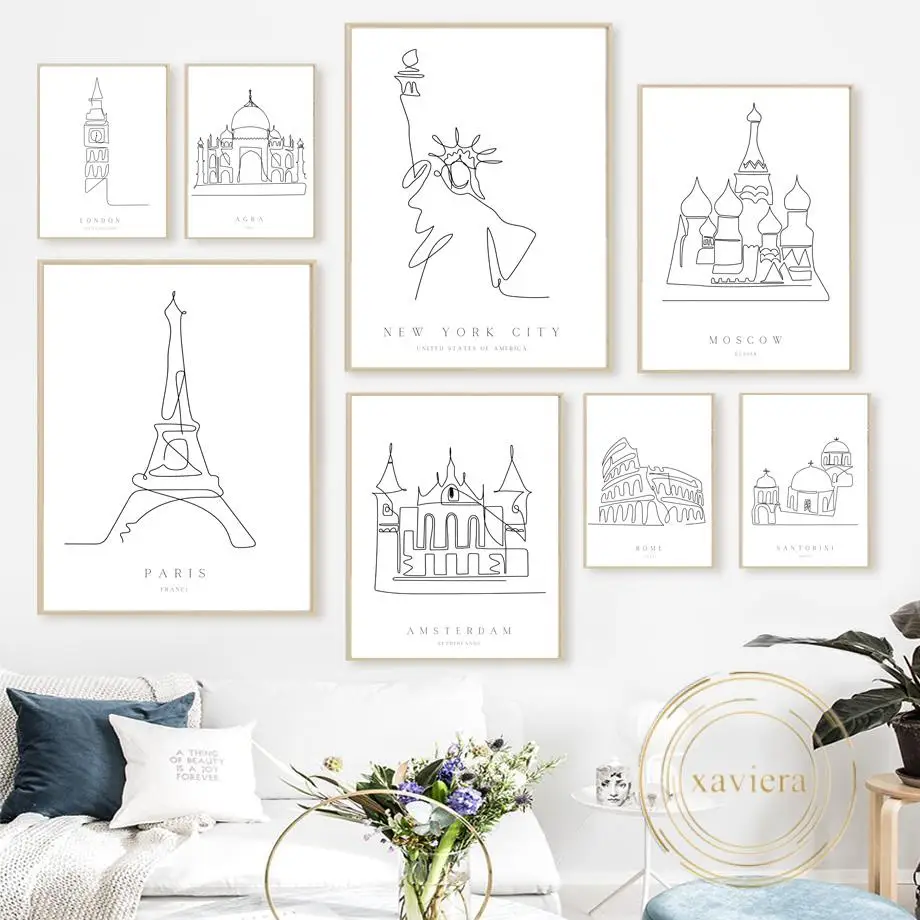 Abstract Line City Architecture Canvas Painting New York Colosseum Amsterdam Paris Tower Modern Minimalist Poster Home Decor
Abstract Line City Architecture Canvas Painting New York Colosseum Amsterdam Paris Tower Modern Minimalist Poster Home Decor
