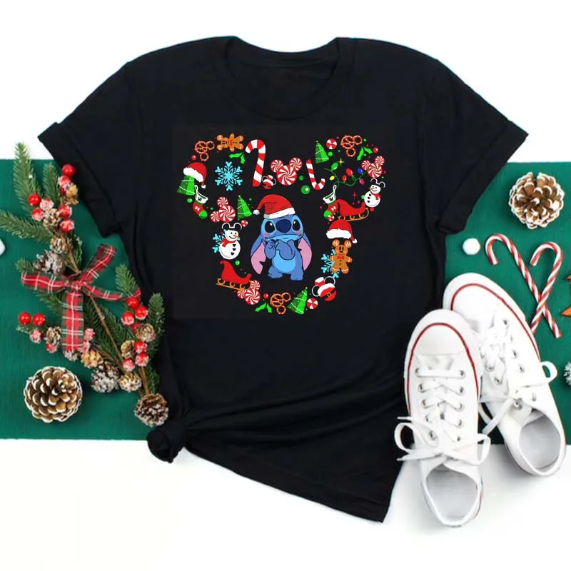 Mickey Mouse Stitch T Shirt New Year Merry Christmas Clothing Funny Stitch Disney T Shirt Women Fashion Female Casual T-shirts
Mickey Mouse Stitch T Shirt New Year Merry Christmas Clothing Funny Stitch Disney T Shirt Women Fashion Female Casual T-shirts