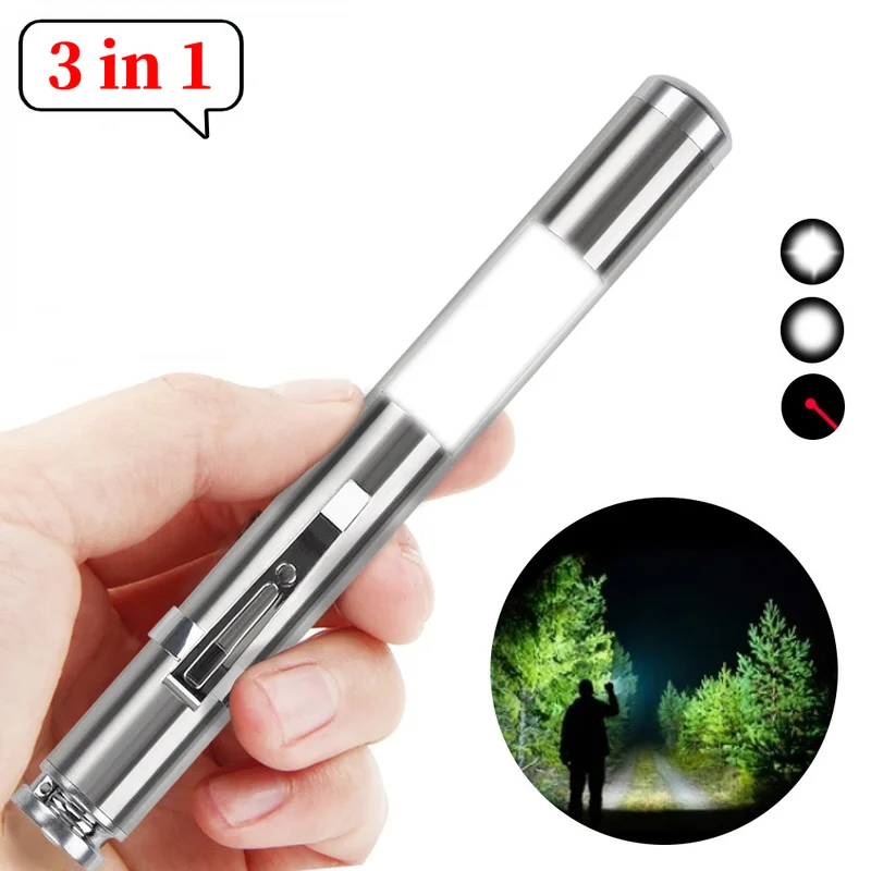 3 In 1 COB LED XPE Portable Laser Light Camping Emergency Outdoor Torch LED Mini Torch
3 In 1 COB LED XPE Portable Laser Light Camping Emergency Outdoor Torch LED Mini Torch