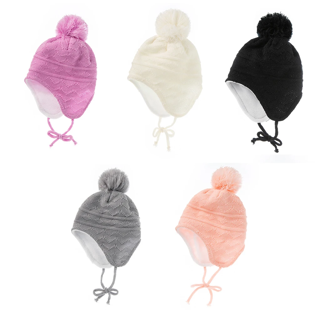 

Baby Warm Hat Fleece Lined Unisex Newborn Infants Toddlers Winter Outdoor Game Caps Soft Comfortable Mittens Purple