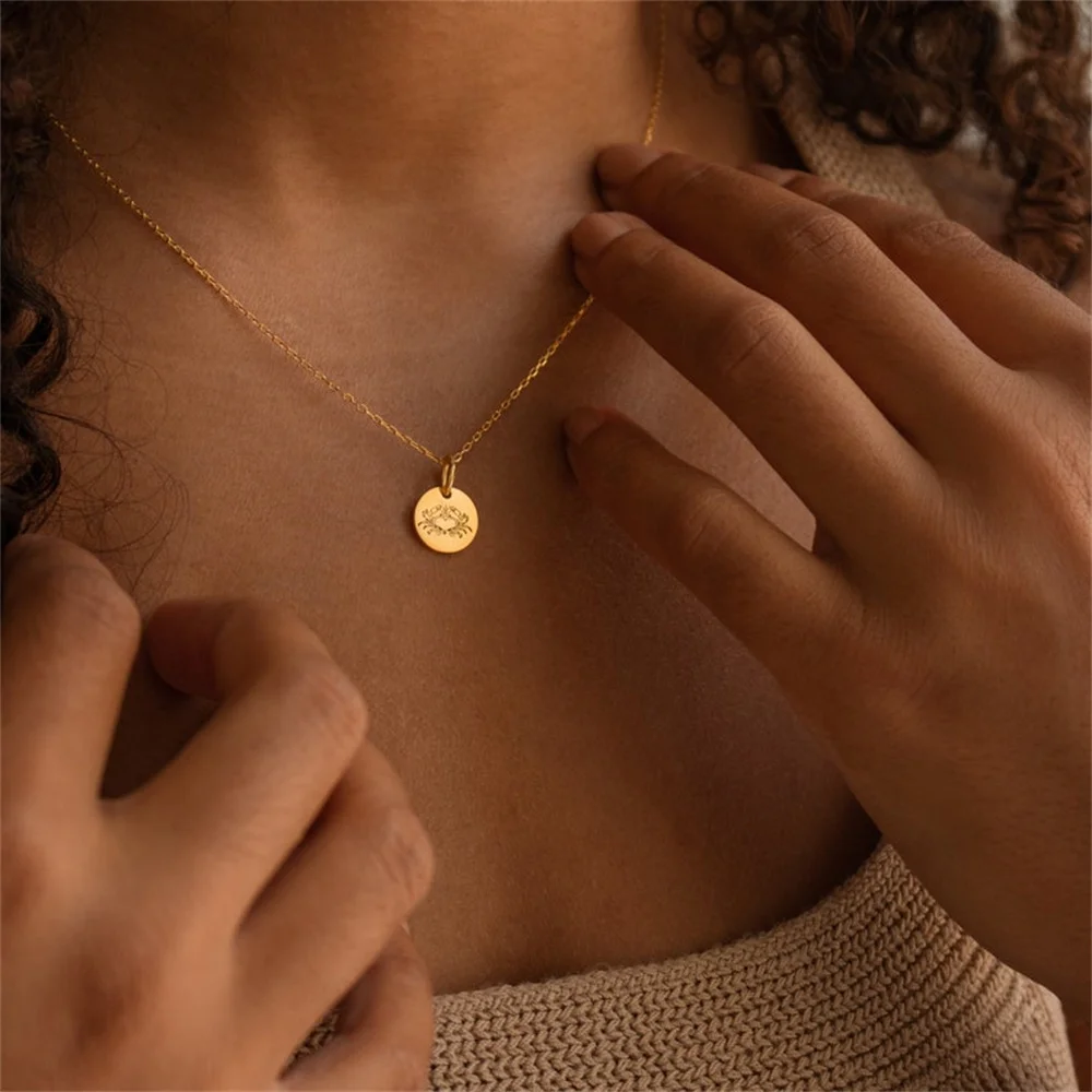 Minimalism 12 Zodiac Constellation Charms Necklaces for Men Gold Color Choker Coin Necklace for Women Girls Party Jewelry Gift
Minimalism 12 Zodiac Constellation Charms Necklaces for Men Gold Color Choker Coin Necklace for Women Girls Party Jewelry Gift