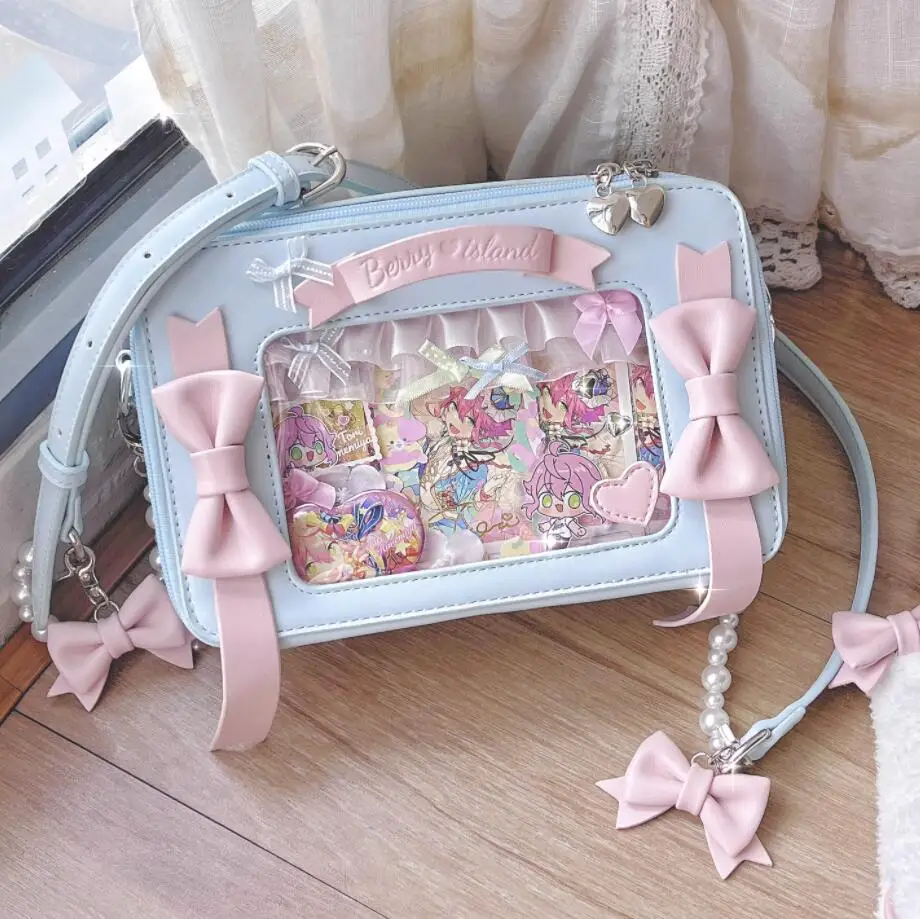 Kawaii itabag Alice Plush Rabbit Ear Bowknot Shouder Bag Women Doll Badge Display Crossbody Bags Lolita Transparent Handbag Gift
Kawaii itabag Alice Plush Rabbit Ear Bowknot Shouder Bag Women Doll Badge Display Crossbody Bags Lolita Transparent Handbag Gift