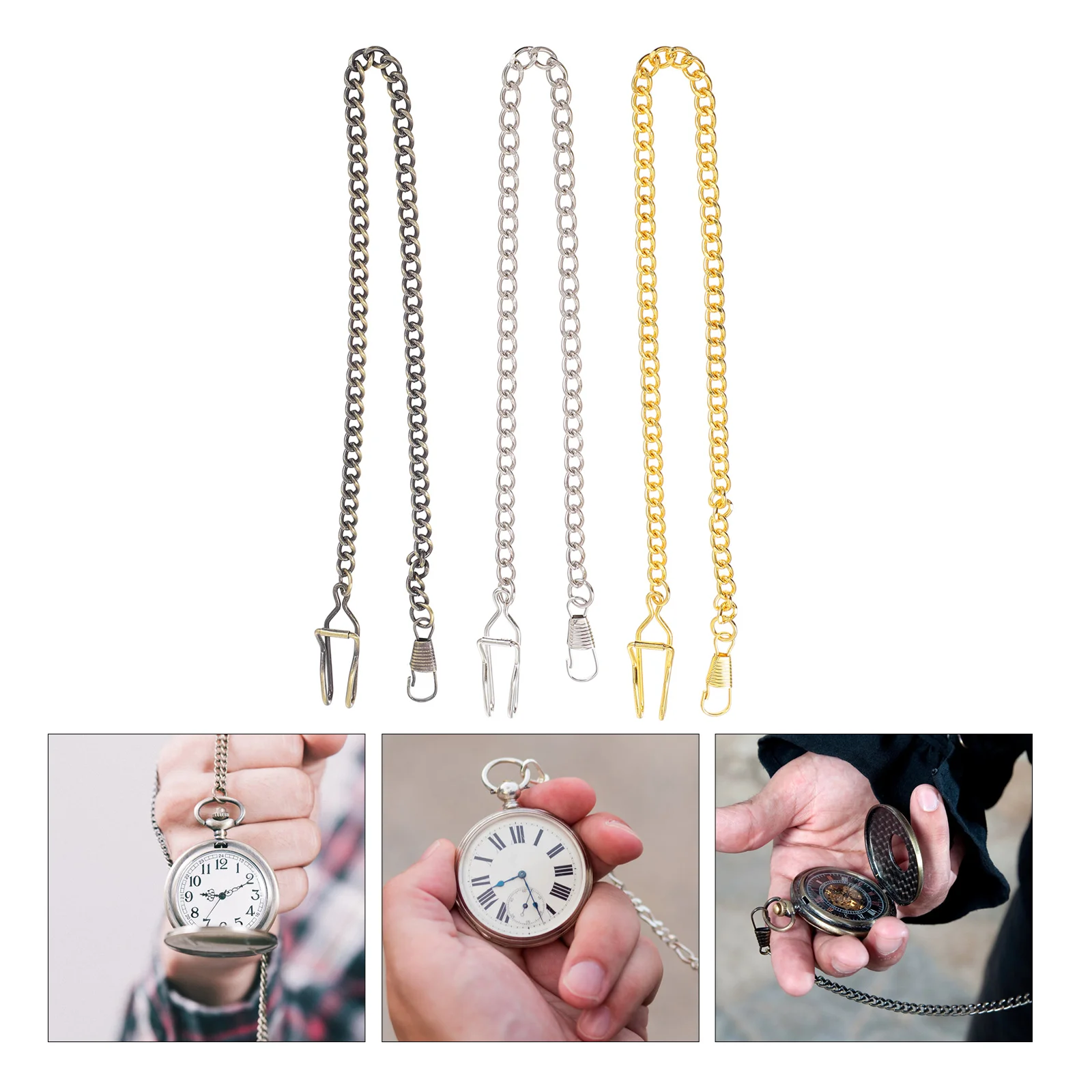 3 Pcs Pocket Watch Chain Hanging Vest Chains Silver Snake Decor Vintage Accessories Metal DIY Long Decorative
3 Pcs Pocket Watch Chain Hanging Vest Chains Silver Snake Decor Vintage Accessories Metal DIY Long Decorative