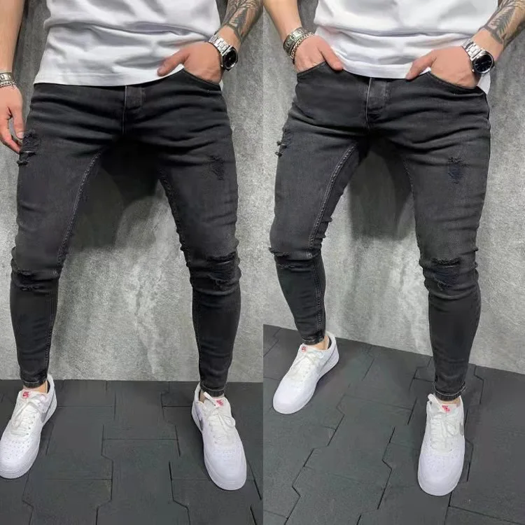 2022 European and American new spring and autumn men's ripped elastic jeans elastic skinny jeans men
2022 European and American new spring and autumn men's ripped elastic jeans elastic skinny jeans men
