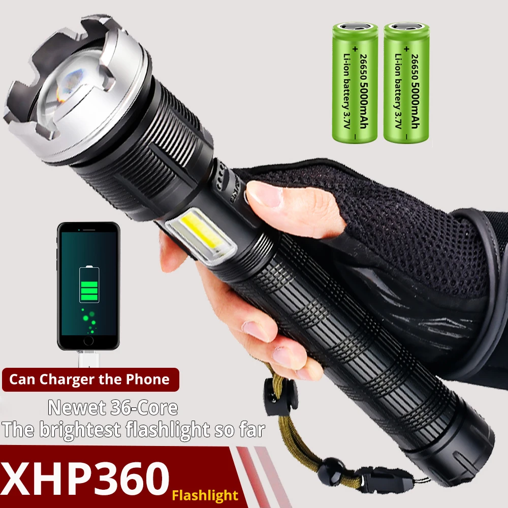 2-IN-1 Powerful Light Flashlight 10400mah Rechargeable Zoom Outdoor Torch For Camping Hiking Hunting Fishing Usb Flashlight
2-IN-1 Powerful Light Flashlight 10400mah Rechargeable Zoom Outdoor Torch For Camping Hiking Hunting Fishing Usb Flashlight