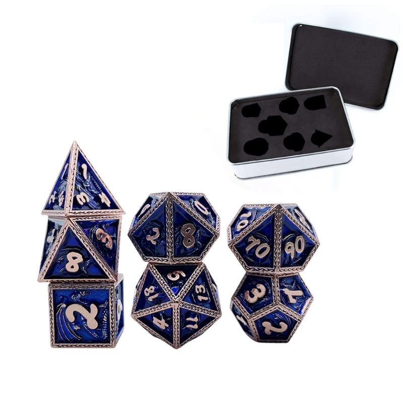 7 Pcs/Set Metal Dice Multi Faces Various Shapes Sculpture Digital Dices with Box for Club/Party/Family Game Accessories 24BD
7 Pcs/Set Metal Dice Multi Faces Various Shapes Sculpture Digital Dices with Box for Club/Party/Family Game Accessories 24BD