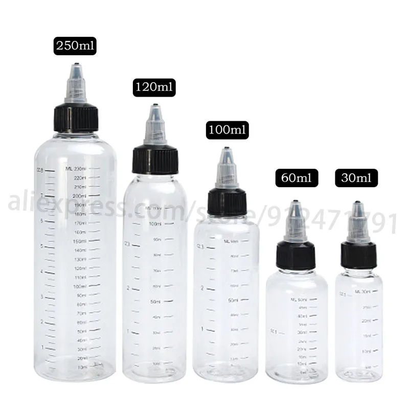 

50Pcs 30ml/60ml/100ml/120ml Empty dropper bottle PET squeeze bottle for Oil Paint Liquid Glue Container