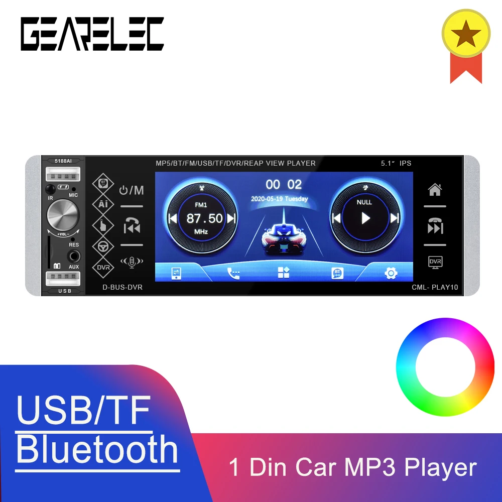 1 DIN автомобильное стерео радио 5,1 дюймов IPS сенсорный экран Bluetooth USB TF AUX-In головное устройство
1 DIN автомобильное стерео радио 5,1 дюймов IPS сенсорный экран Bluetooth USB TF AUX-In головное устройство